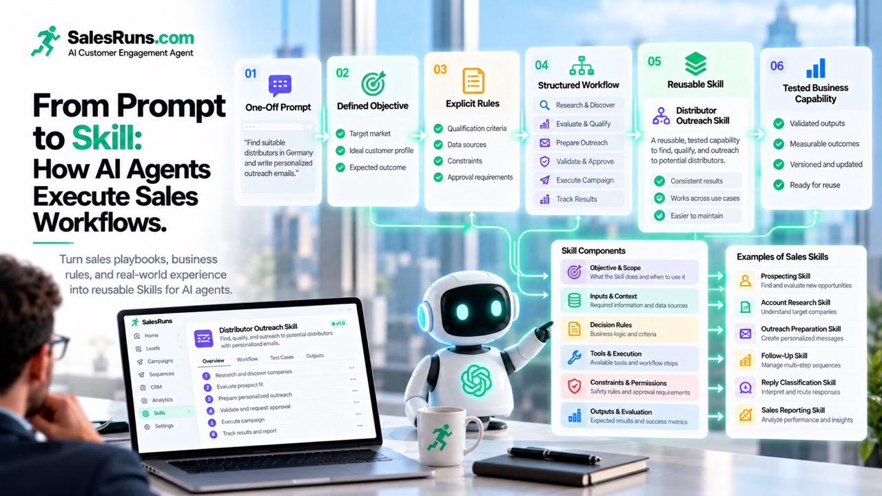 From Prompt to Skill: How AI Agents Learn to Execute Sales Workflows