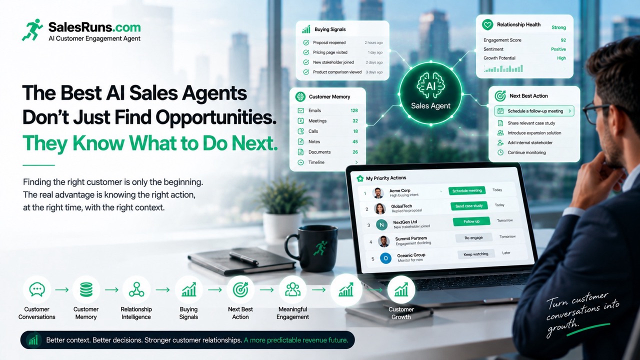 The Best AI Sales Agents Don't Just Find Opportunities. They Know What to Do Next.